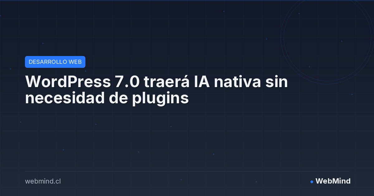 WordPress 7.0 traerá IA nativa sin necesidad de plugins